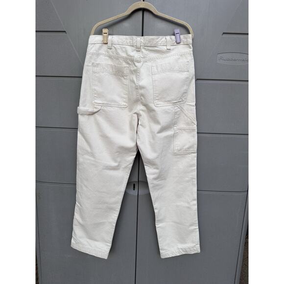 BDG Urban Outfitters Carpenter Jeans Womens 34 Cream Tan Double Knee Workwear - Picture 5 of 10